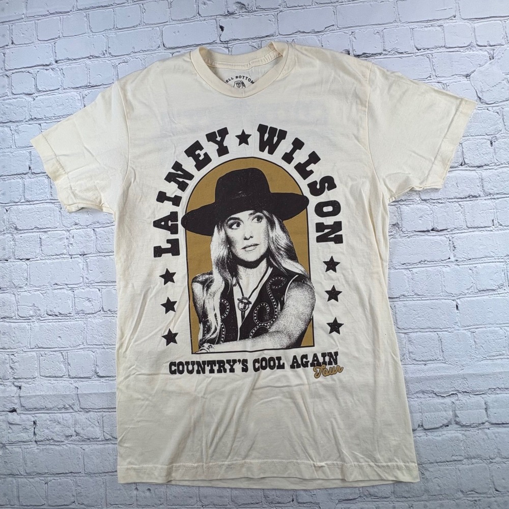 Bell Bottom Country Lainey Wilson Tee Womens Medium Cream Excellent 2024 Tour